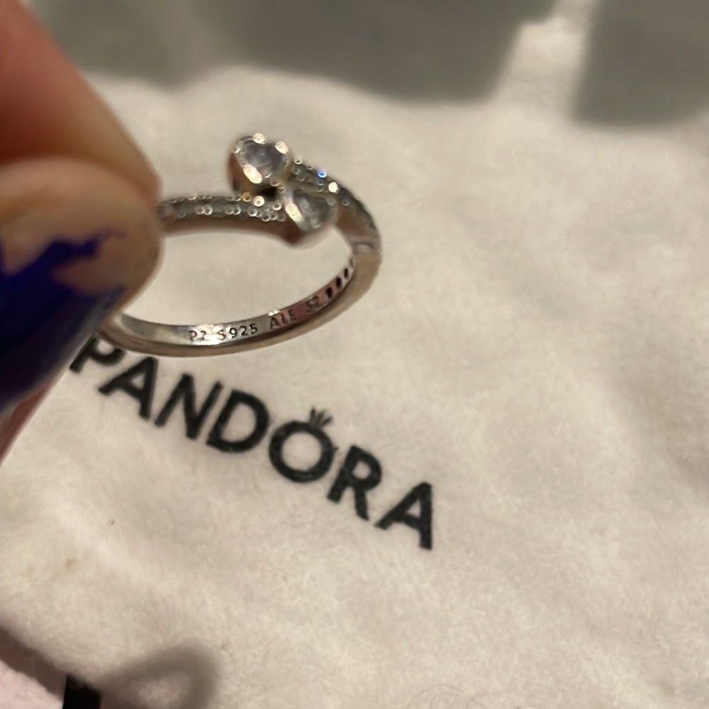 Authentic Pandora Ring. Two Intertwining Hearts - image 3